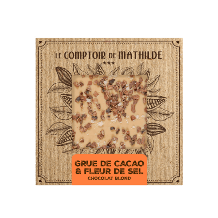 "Mathilde" Čoko tabla – Bela čokolada sa kakao komadićima - 80g