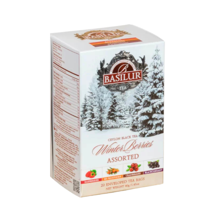 Basilur Winter Berries Collection Assorted – 4 Flavors – 20 × 1.5 g