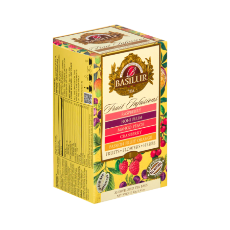 Basilur Fruit Infusions Collection Assorted – Volume III – 5 Flavors – 20 × 2 g