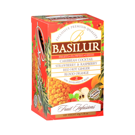 Basilur Fruit Infusions Collection Assorted – Volume II – 4 Flavors – 25 × 1.8 g