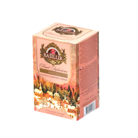 Basilur Fruit Infusions Collection – Christmas Style Assorted – 4 Flavors – 20 × 1.8 g